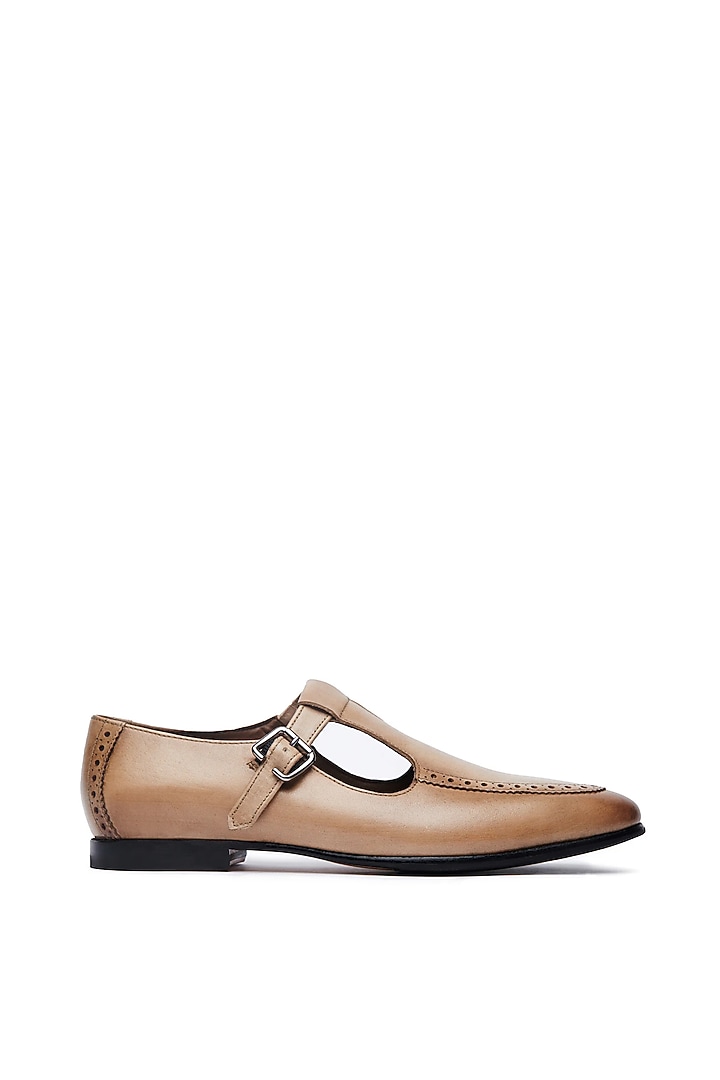Beige Leather Sandals by TRUMPET at Pernia's Pop Up Shop