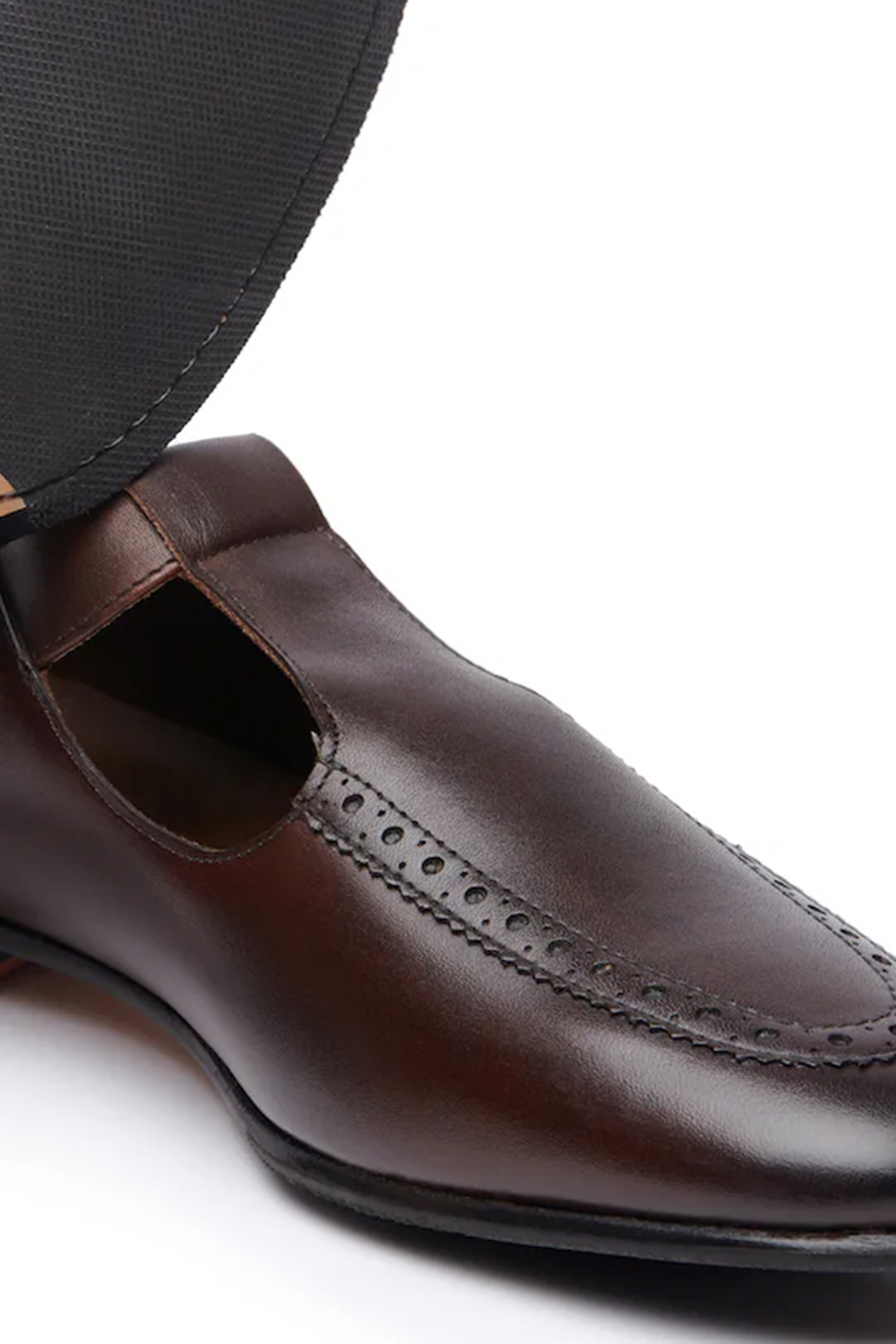 Brown Leather Sandals by TRUMPET at Pernia's Pop Up Shop