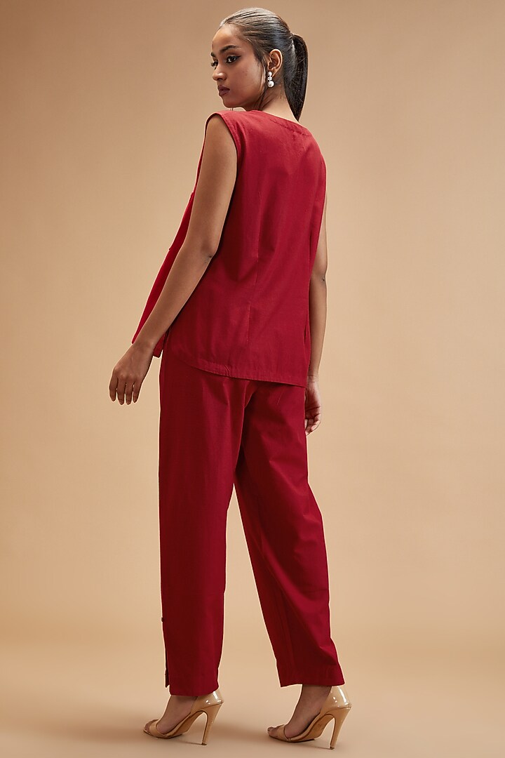 Red Handloom Cotton Top by theroverjournal at Pernia's Pop Up Shop