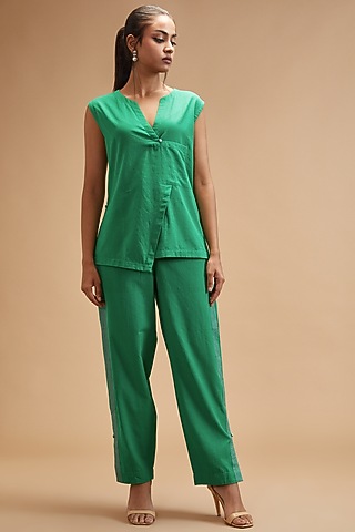 Green Handloom Cotton Top by theroverjournal