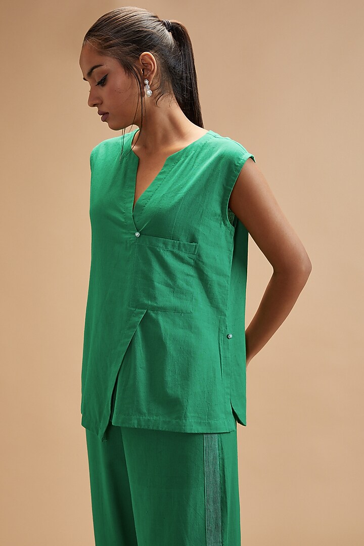 Green Handloom Cotton Top by theroverjournal at Pernia's Pop Up Shop