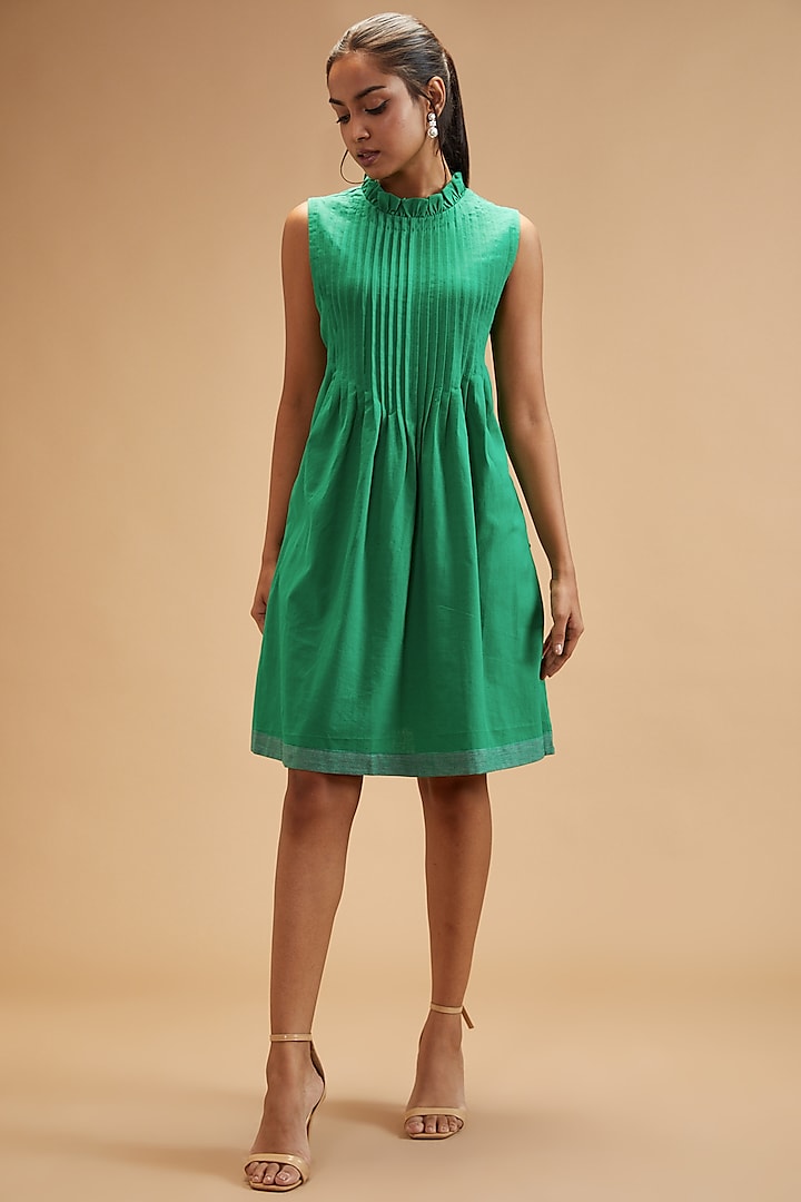 Green Handloom Cotton Dress by theroverjournal