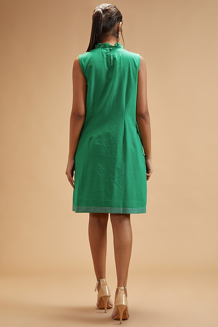 Green Handloom Cotton Summer Dress by theroverjournal at Pernia's Pop Up Shop