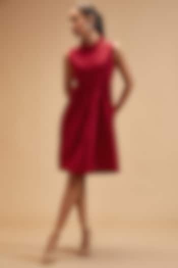 Red Handloom Cotton Dress by theroverjournal