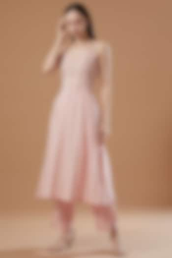 Rust Pink Cotton Paneled Dress by Theroverjournal at Pernia's Pop Up Shop