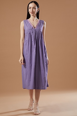 Lavender Cotton Dress by Theroverjournal