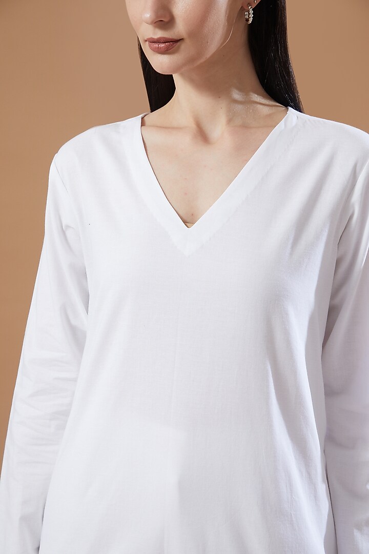 White Cotton Elasticated Culotte Pants by Theroverjournal at Pernia's Pop Up Shop