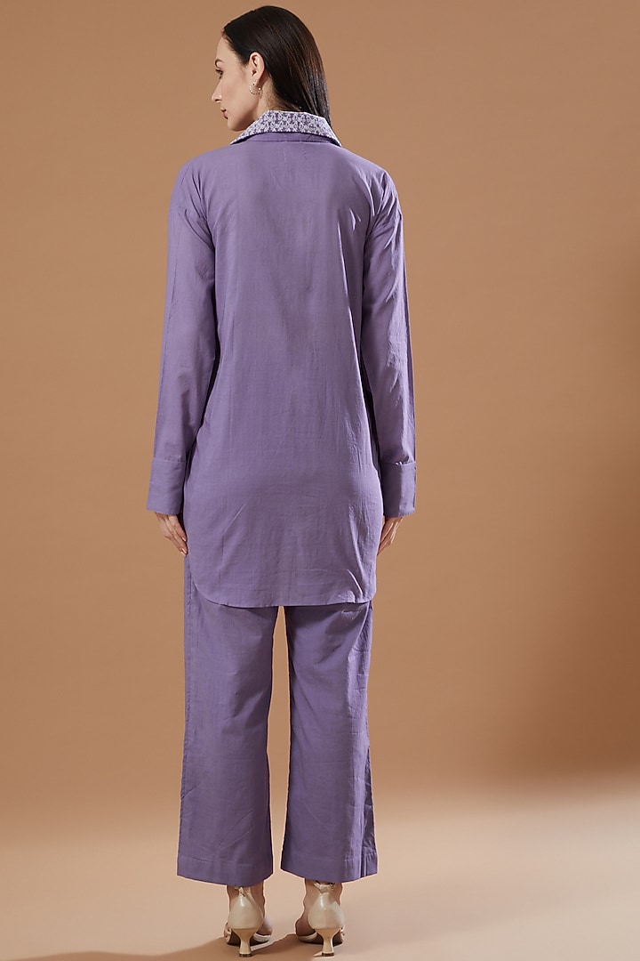 Lavender Cotton Elasticated Culotte Pants by Theroverjournal at Pernia's Pop Up Shop