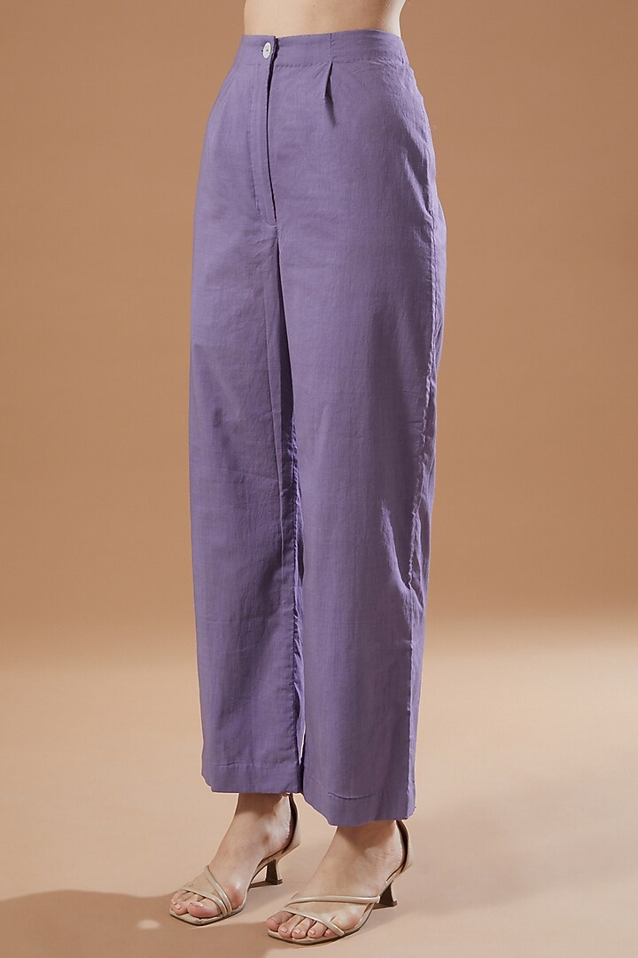 Lavender Cotton Elasticated Culotte Pants by Theroverjournal at Pernia's Pop Up Shop