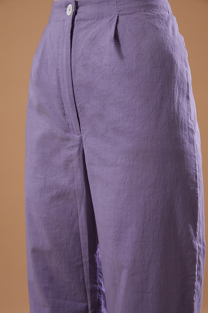 Lavender Cotton Elasticated Culotte Pants by Theroverjournal at Pernia's Pop Up Shop