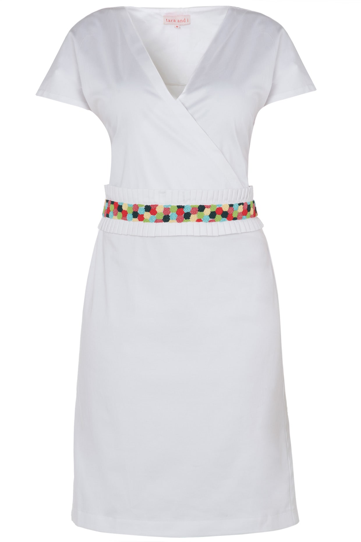 white knee length wrap dress