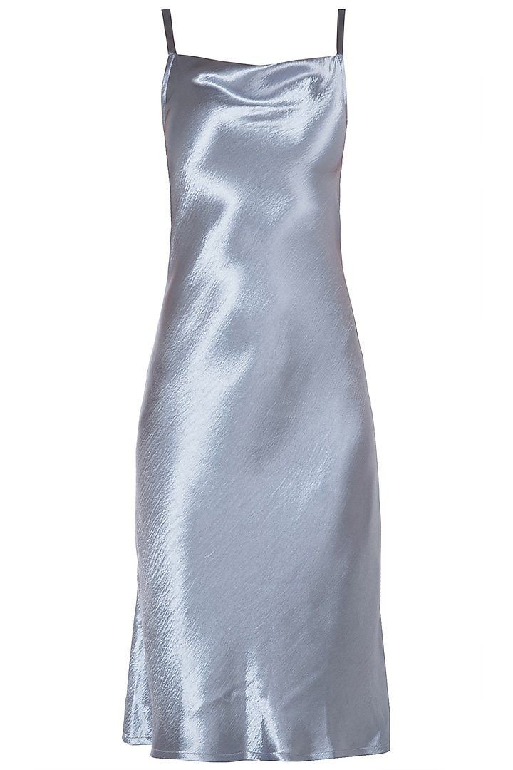 Electric grey camisole knee length dress available only at Pernia's Pop ...