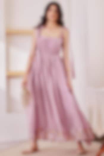 Lavender Aari Embroidered Vacation Dress by The Right Cut at Pernia's Pop Up Shop