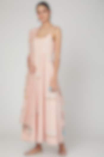 Blush Pink Embroidered Kalidar Dress by The Right Cut