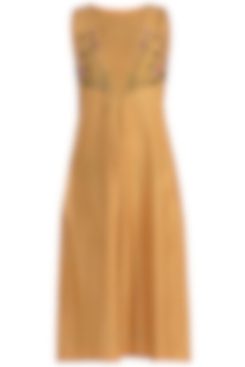 Mustard Pleated Embroidered Tunic by The Right Cut
