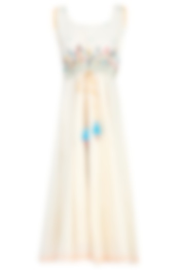 Off White Wildflower Pullout Midi Dress by The Right Cut