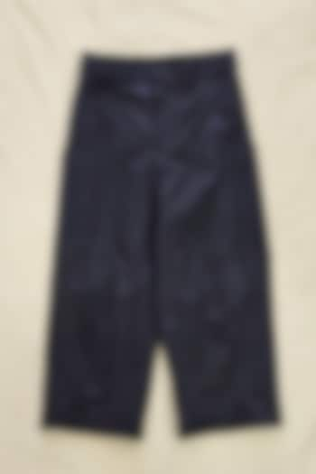 Charcoal Black Organic Cotton Pants For Boys by The Right Cut Kids