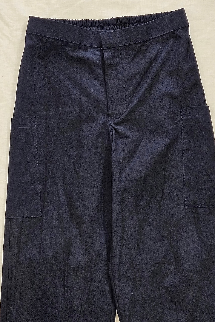 Charcoal Black Organic Cotton Pants For Boys by The Right Cut Kids at Pernia's Pop Up Shop
