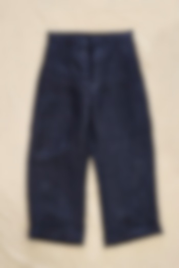 Indigo Linen Pants For Boys by The Right Cut Kids