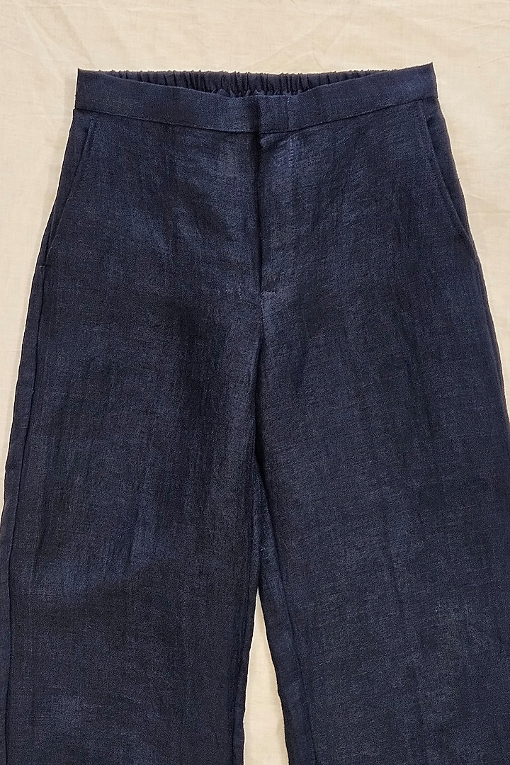 Indigo Linen Pants For Boys by The Right Cut Kids at Pernia's Pop Up Shop