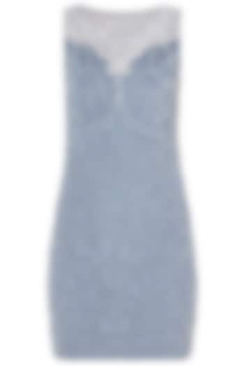 Greyish blue embroidered dress available only at Pernia's Pop Up Shop.