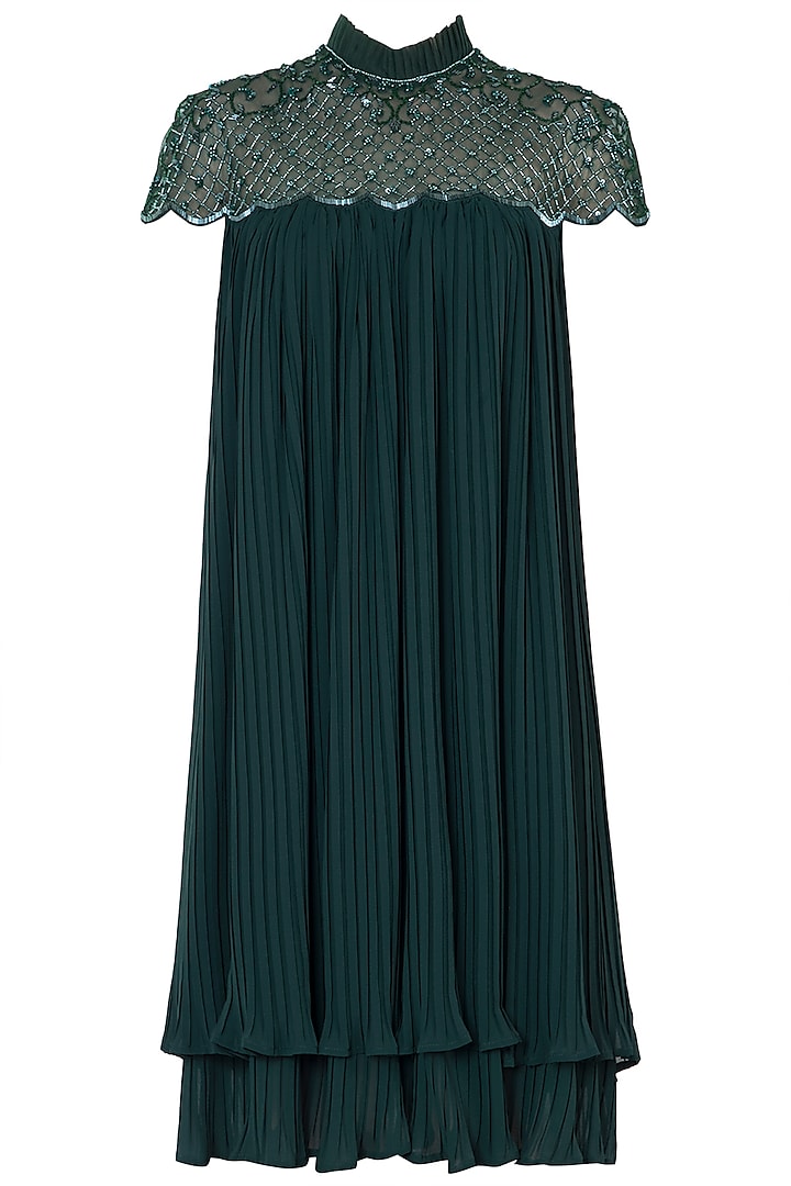 Emerald green embroidered dress available only at Pernia's Pop Up Shop.