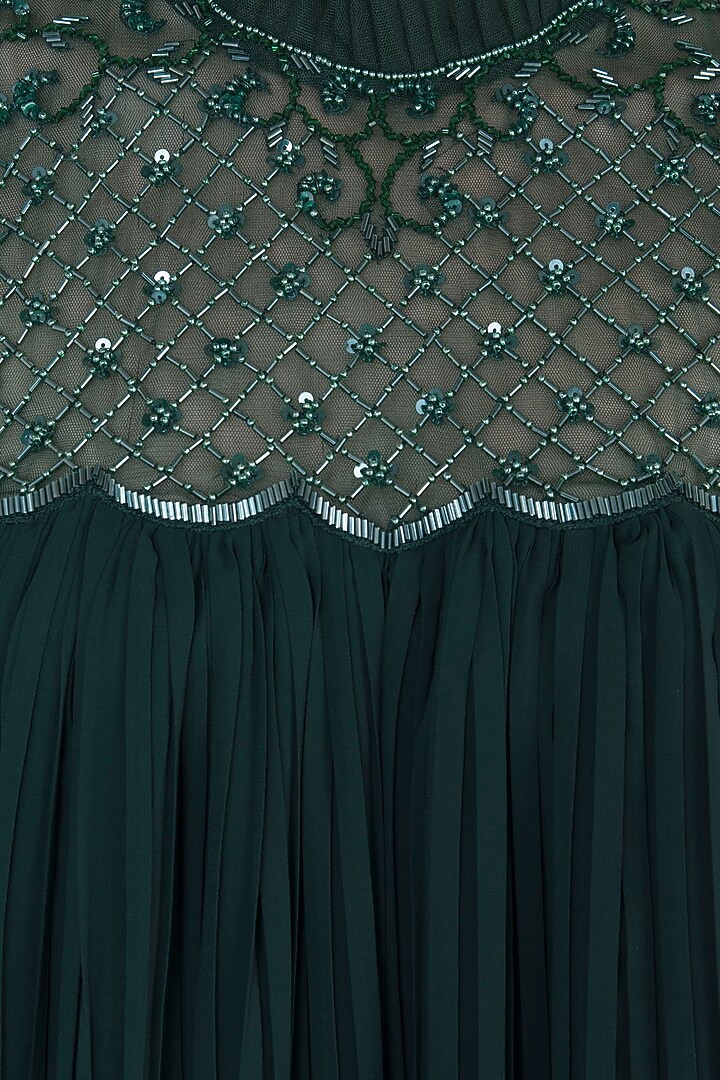 Emerald green embroidered dress available only at Pernia's Pop Up Shop.