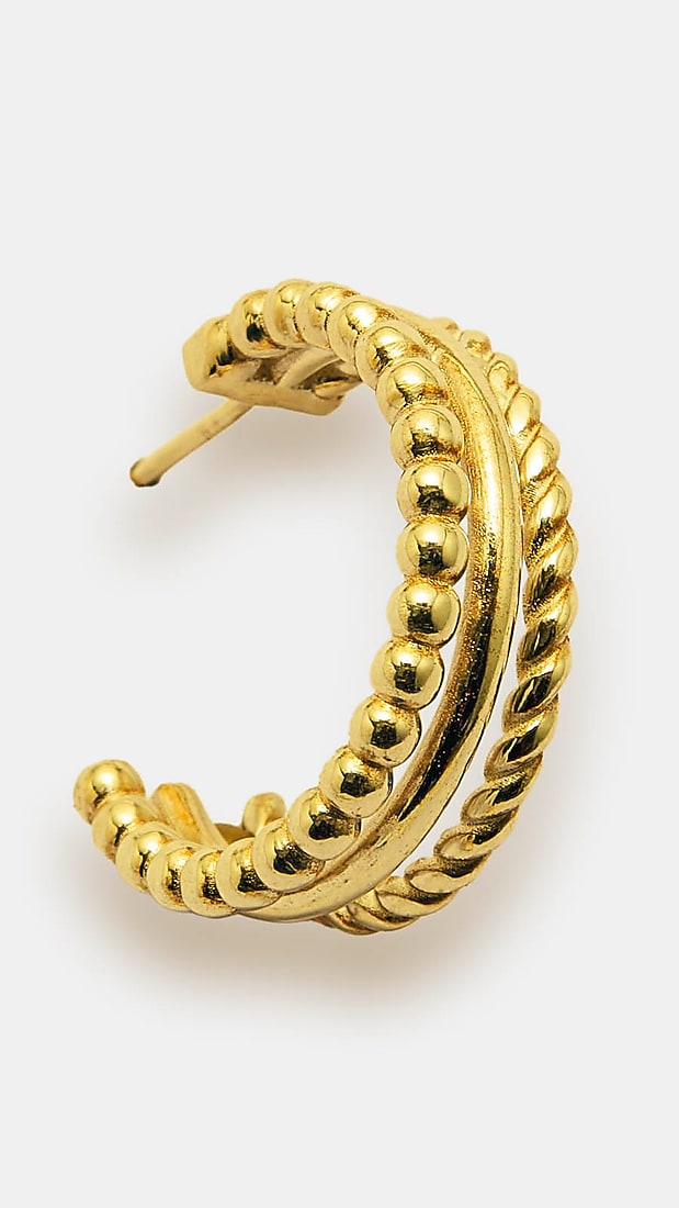 Gold Plated Hoop Earrings In Sterling Silver by Trisu at Pernia's Pop Up Shop