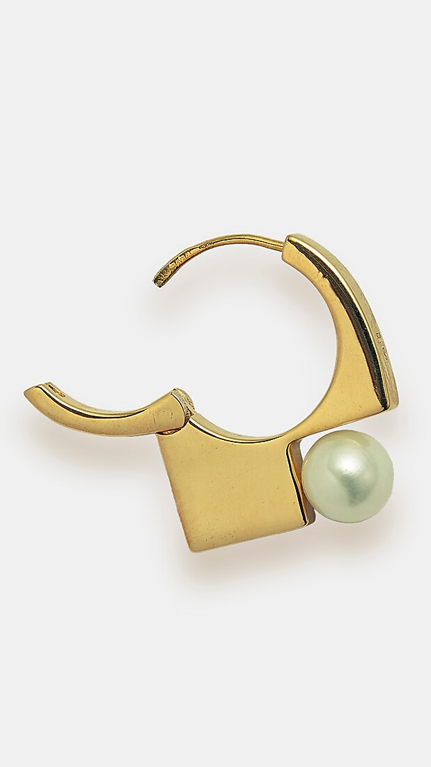 Gold Plated Pearl Hoop Earrings In Sterling Silver by Trisu at Pernia's Pop Up Shop