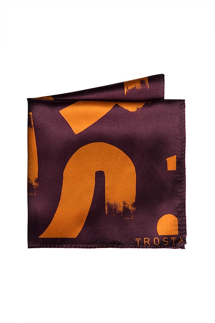 Purple Geometric Printed Pocket Square by Trosta