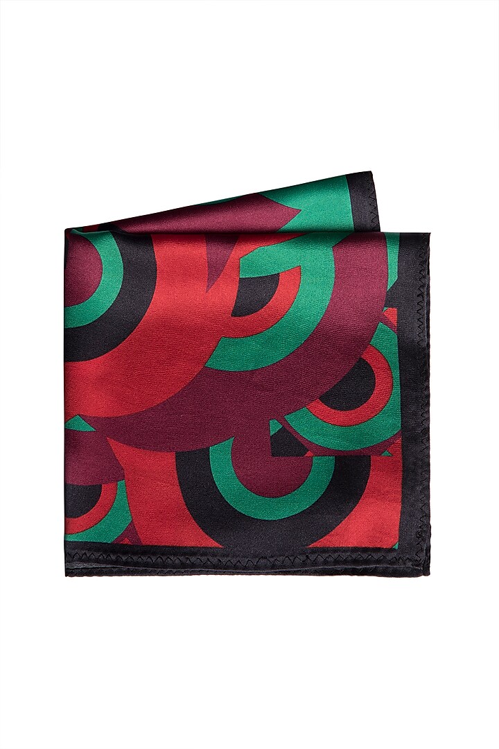 Red Circle Printed Pocket Square by Trosta