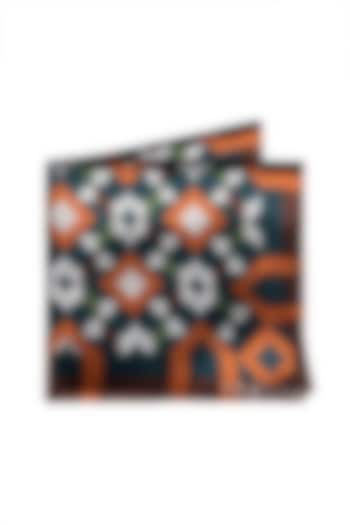 Orange & Brown Printed Pocket Square by Trosta