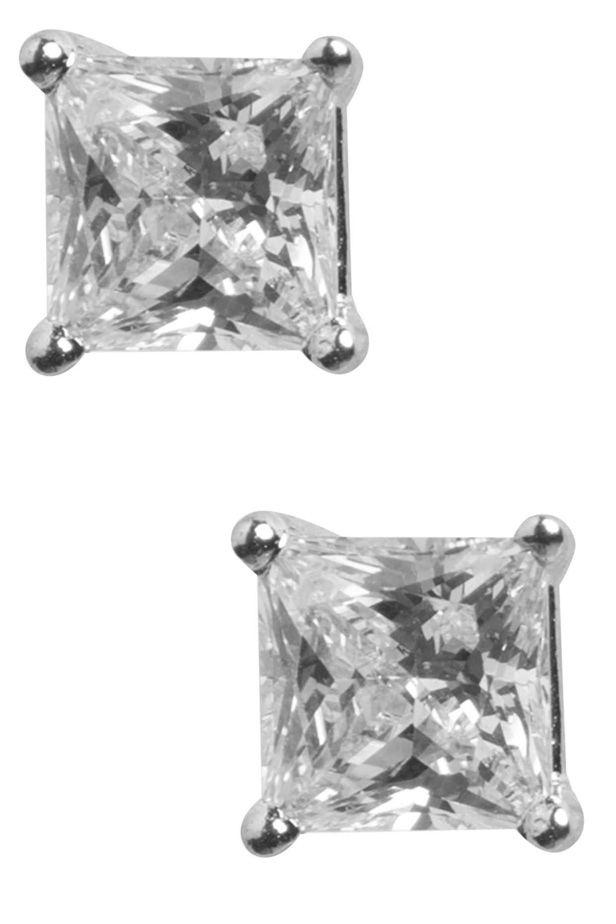 Silver Plated White Swarovski Studded Earrings by Tarusa