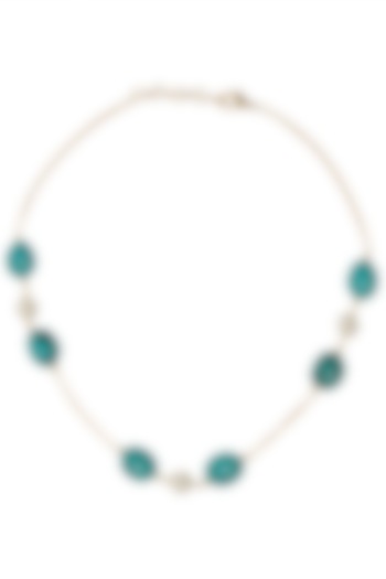Gold Plated String Turquiose and Semi Precious Stones Necklace by Tarusa