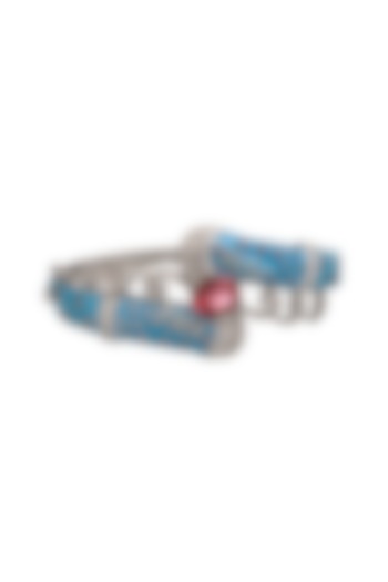 White Finish Cubic Zirconia Enameled Bracelet by Tsara at Pernia's Pop Up Shop