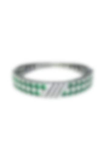 White Finish Hydro Emerald Bracelet by Tsara