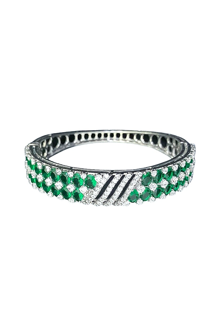 White Finish Hydro Emerald Bracelet by Tsara