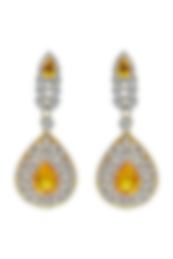 White Finish Hydro Tanzanite Dangler Earrings by Tsara at Pernia's Pop Up Shop