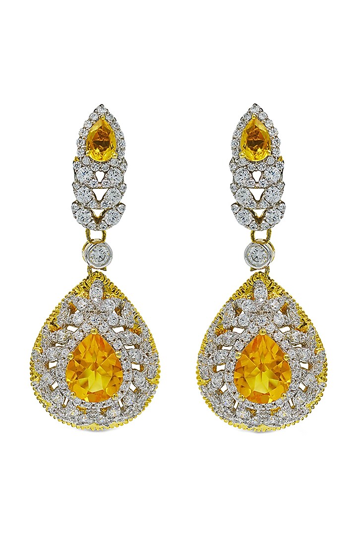 White Finish Hydro Tanzanite Dangler Earrings by Tsara at Pernia's Pop Up Shop