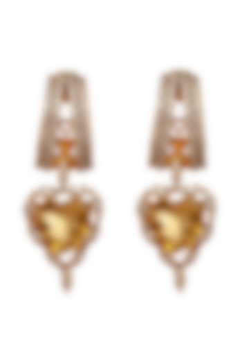 White Finish Beer Quartz Stud Earrings by Tsara at Pernia's Pop Up Shop