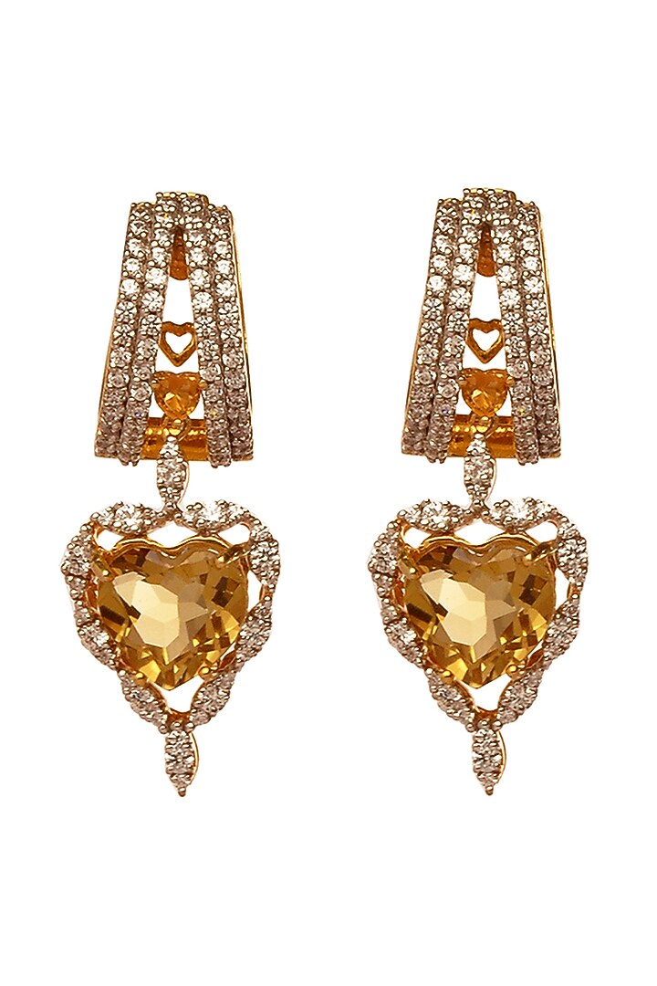 White Finish Beer Quartz Stud Earrings by Tsara at Pernia's Pop Up Shop