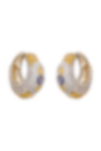 White Finish & Gold Finish Tanzinities Earrings by Tsara