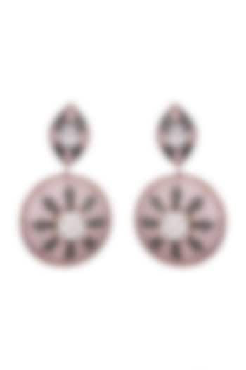 Multi Tone Swarovski Finish Earrings In Sterling Silver by Tsara