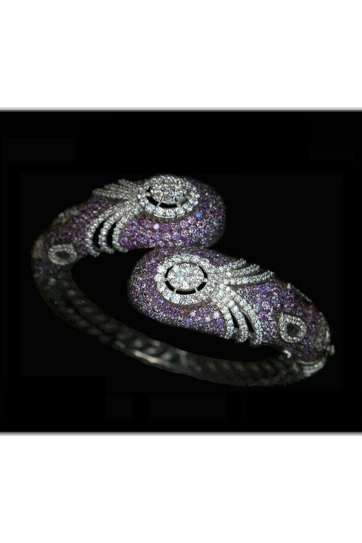 White Finish Cubic Zirconia Bracelet by Tsara at Pernia's Pop Up Shop