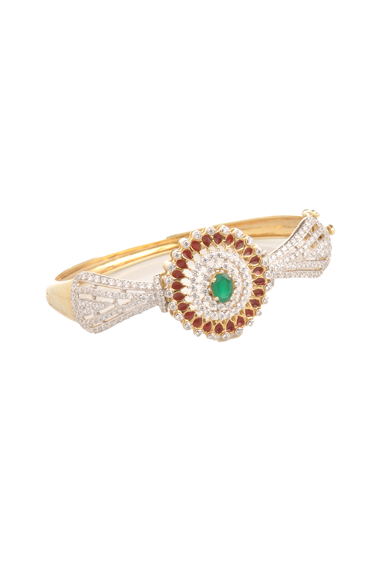 Two Tone Finish Ruby & Cubic Zirconia Bracelet by Tsara at Pernia's Pop Up Shop