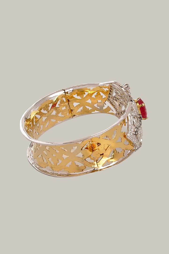 Multi-Tone Finish Cubic Zirconia & Ruby Stone Bracelet by Tsara at Pernia's Pop Up Shop