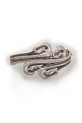 White Finish Cubic Zirconia Bracelet by Tsara