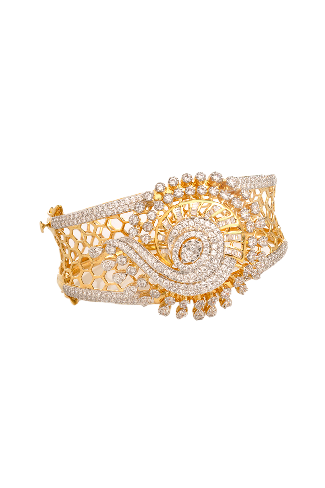 Two Tone Finish Cubic Zirconia Bracelet by Tsara at Pernia's Pop Up Shop