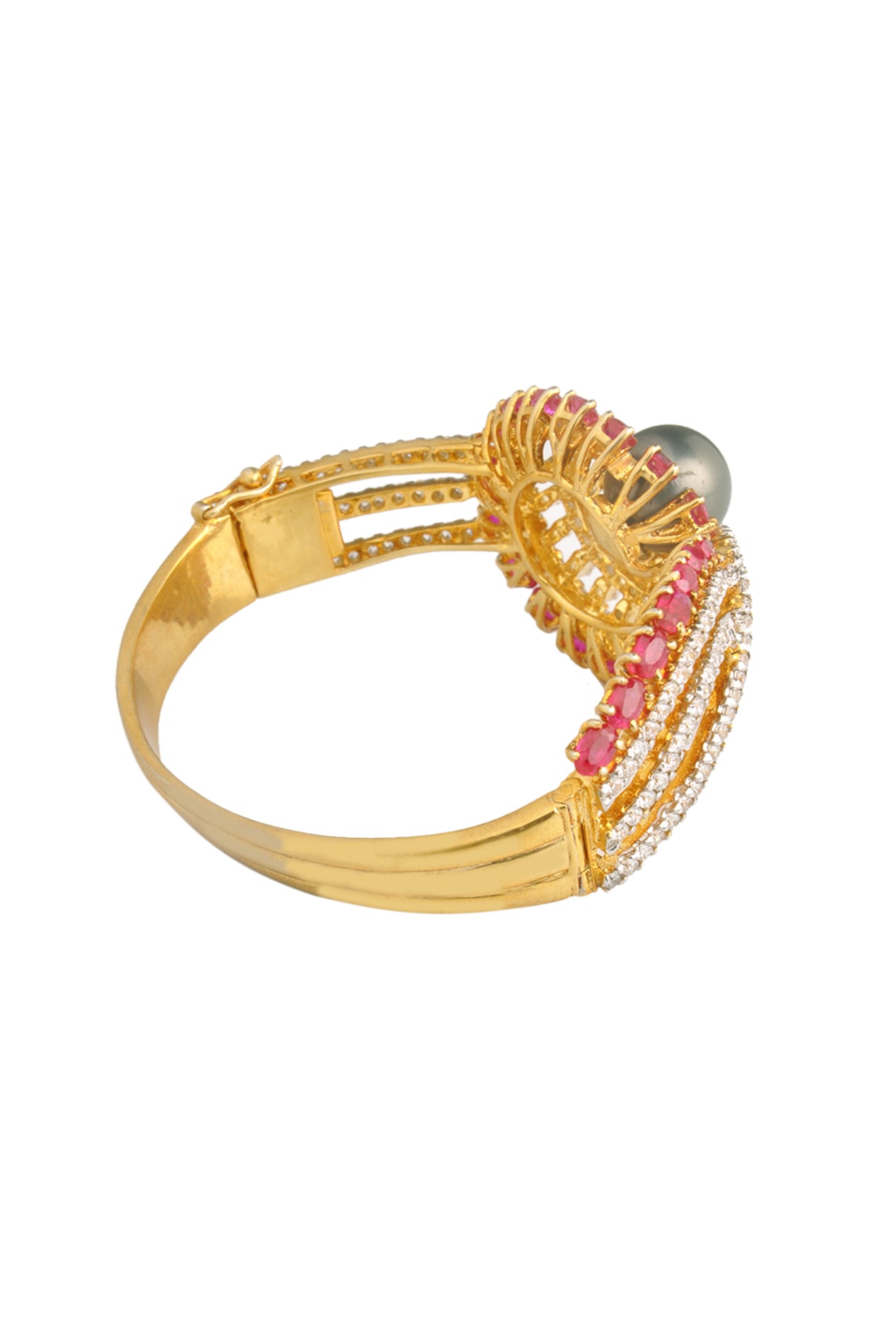 Indian Ruby Sterling Silver Bracelet (Design B10) | GemPundit