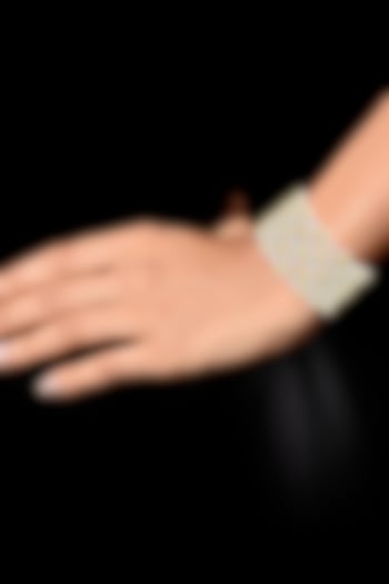 Two-Tone Finish Zircon & Yellow Stone Bracelet In Sterling Silver by Tsara at Pernia's Pop Up Shop